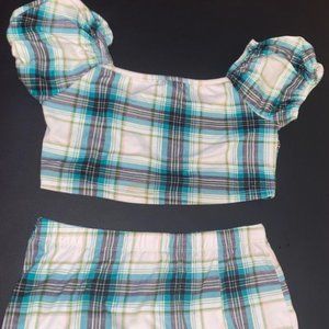 Plaid Crop Top & Skirt Set